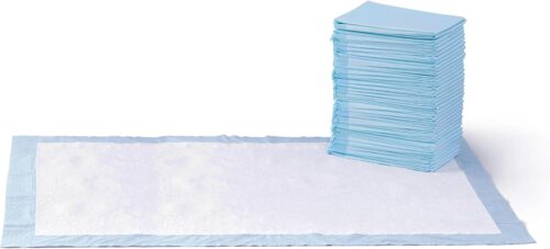 Amazon Basics Dog and Puppy Pee Pads with Leak-Proof Quick-Dry Design for Potty Training, Standard Absorbency, Regular Size, 22 x 22 Inches, Pack of 100, Blue & White - Image 9
