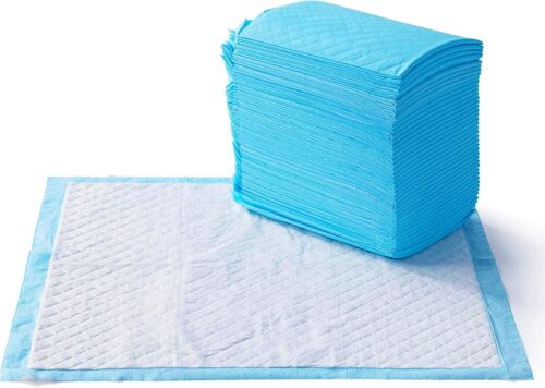 Amazon Basics Dog and Puppy Pee Pads with Leak-Proof Quick-Dry Design for Potty Training, Standard Absorbency, Regular Size, 22 x 22 Inches, Pack of 100, Blue & White - Image 22