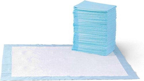Amazon Basics Dog and Puppy Pee Pads with Leak-Proof Quick-Dry Design for Potty Training, Standard Absorbency, Regular Size, 22 x 22 Inches, Pack of 100, Blue & White - Image 26