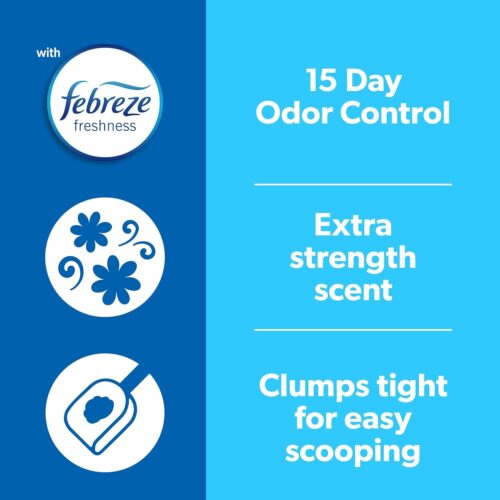 Fresh Step Extreme Clumping Litter With Febreze Freshness, Mountain Spring Scent Clumping Cat Litter With Guaranteed Odor Control, 14 lb. Box - Image 8