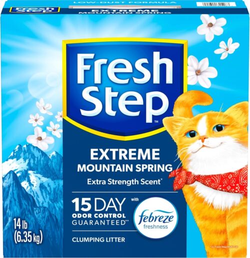 Fresh Step Extreme Clumping Litter With Febreze Freshness, Mountain Spring Scent Clumping Cat Litter With Guaranteed Odor Control, 14 lb. Box - Image 13