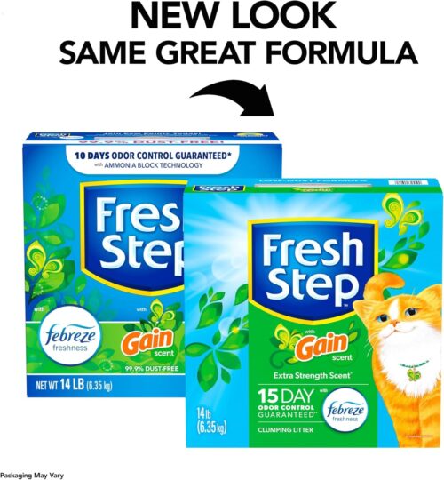 Fresh Step Extreme Clumping Litter With Febreze Freshness, Mountain Spring Scent Clumping Cat Litter With Guaranteed Odor Control, 14 lb. Box - Image 16