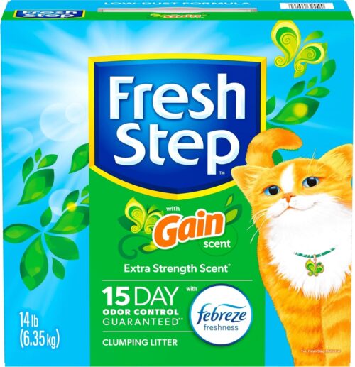 Fresh Step Extreme Clumping Litter With Febreze Freshness, Mountain Spring Scent Clumping Cat Litter With Guaranteed Odor Control, 14 lb. Box - Image 22