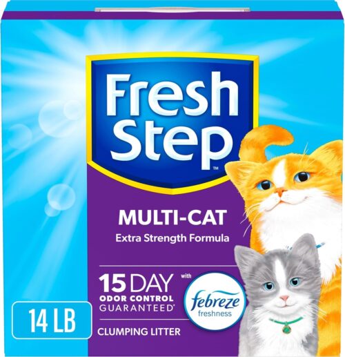 Fresh Step Extreme Clumping Litter With Febreze Freshness, Mountain Spring Scent Clumping Cat Litter With Guaranteed Odor Control, 14 lb. Box - Image 35