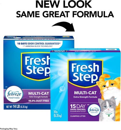 Fresh Step Extreme Clumping Litter With Febreze Freshness, Mountain Spring Scent Clumping Cat Litter With Guaranteed Odor Control, 14 lb. Box - Image 36