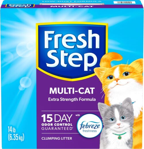 Fresh Step Extreme Clumping Litter With Febreze Freshness, Mountain Spring Scent Clumping Cat Litter With Guaranteed Odor Control, 14 lb. Box - Image 41