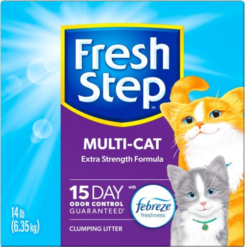 Fresh Step Extreme Clumping Litter With Febreze Freshness, Mountain Spring Scent Clumping Cat Litter With Guaranteed Odor Control, 14 lb. Box - Image 42