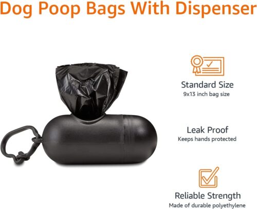 Amazon Basics Dog Poop Bags with Dispenser, 300 Count, Enhanced for Guaranteed Leakproof, Unscented, Includes Leash Clip - Image 4