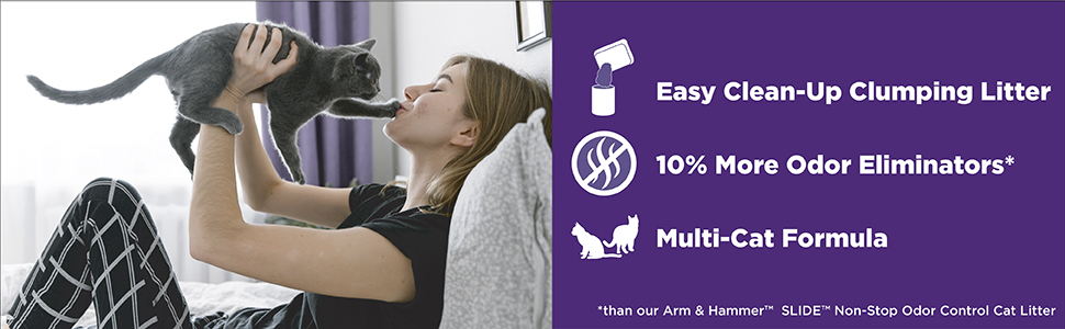 Easy Clean-Up Clumping Litter, 10% More Odor Eliminators*, & Multi-Cat Formula