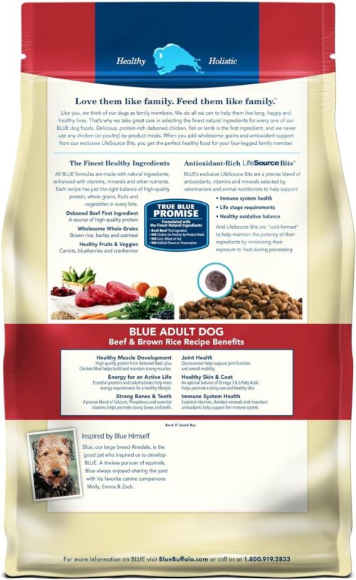 Blue Buffalo Life Protection Formula Adult Dry Dog Food, Helps Build and Maintain Strong Muscles, Made with Natural Ingredients, Chicken & Brown Rice Recipe, 30-lb. Bag - Image 218