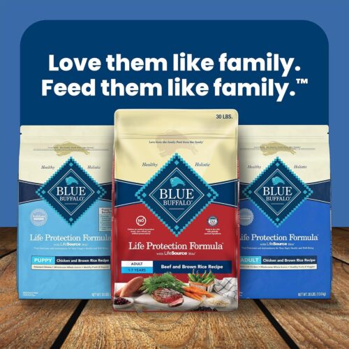 Blue Buffalo Life Protection Formula Adult Dry Dog Food, Helps Build and Maintain Strong Muscles, Made with Natural Ingredients, Chicken & Brown Rice Recipe, 30-lb. Bag - Image 225