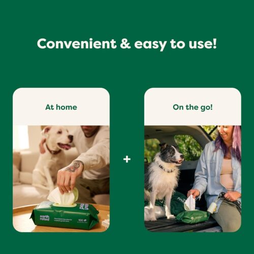 Earth Rated Pet Grooming Wipes for Dogs and Cats, Hypoallergenic, Cleaning and Hydrating, for Paws, Body and Butt, Unscented, 100 Count - Image 8
