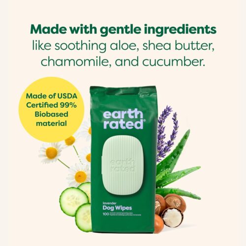 Earth Rated Pet Grooming Wipes for Dogs and Cats, Hypoallergenic, Cleaning and Hydrating, for Paws, Body and Butt, Unscented, 100 Count - Image 13