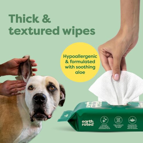 Earth Rated Pet Grooming Wipes for Dogs and Cats, Hypoallergenic, Cleaning and Hydrating, for Paws, Body and Butt, Unscented, 100 Count - Image 21
