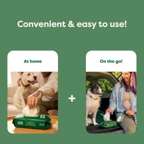 Earth Rated Pet Grooming Wipes for Dogs and Cats, Hypoallergenic, Cleaning and Hydrating, for Paws, Body and Butt, Unscented, 100 Count - Image 37