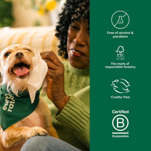 Earth Rated Pet Grooming Wipes for Dogs and Cats, Hypoallergenic, Cleaning and Hydrating, for Paws, Body and Butt, Unscented, 100 Count - Image 57