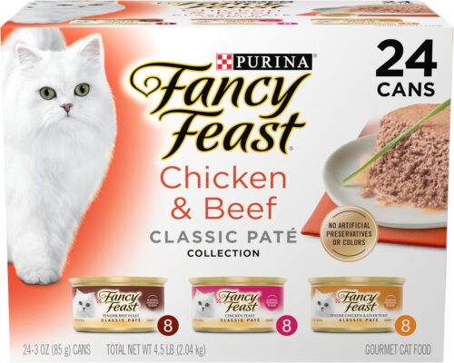 Fancy Feast Poultry and Beef Feast Classic Pate Collection Grain Free Wet Cat Food Variety Pack - (Pack of 30) 3 oz. Cans - Image 42