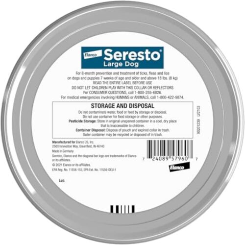 Seresto Large Dog Vet-Recommended Flea & Tick Treatment & Prevention Collar for Dogs Over 18 lbs. | 8 Months Protection - Image 2
