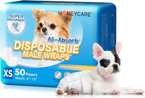 HONEY CARE All-Absorb A26 Male Dog Wrap, 50 Count, Small - Image 7