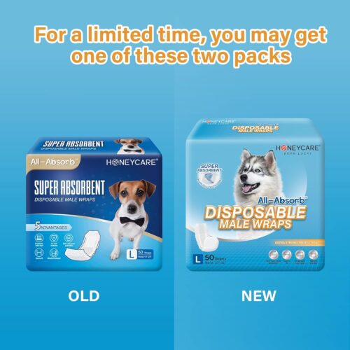 HONEY CARE All-Absorb A26 Male Dog Wrap, 50 Count, Small - Image 14