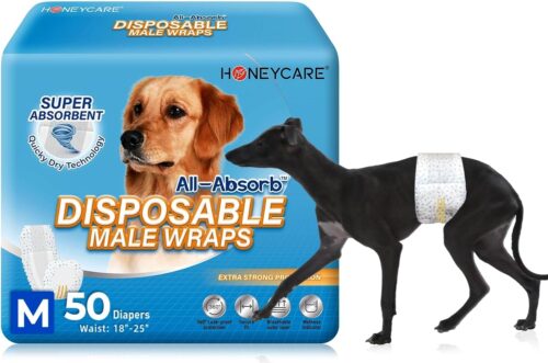 HONEY CARE All-Absorb A26 Male Dog Wrap, 50 Count, Small - Image 19