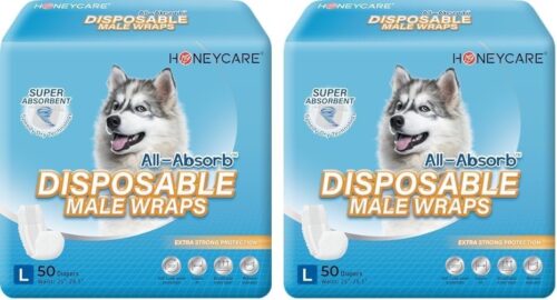HONEY CARE All-Absorb A26 Male Dog Wrap, 50 Count, Small - Image 21