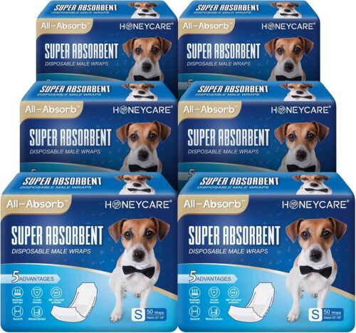HONEY CARE All-Absorb A26 Male Dog Wrap, 50 Count, Small - Image 22