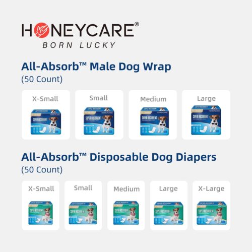 HONEY CARE All-Absorb A26 Male Dog Wrap, 50 Count, Small - Image 25