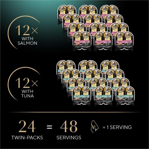 Sheba Perfect Portions Wet Cat Food Cuts in Gravy Variety Pack, Roasted Chicken Entree, With Sustainable Salmon, and Tender Turkey Entree, 2.6 oz. Twin-Pack Trays (24 Count, 48 Servings) - Image 48