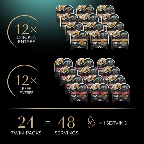 Sheba Perfect Portions Wet Cat Food Cuts in Gravy Variety Pack, Roasted Chicken Entree, With Sustainable Salmon, and Tender Turkey Entree, 2.6 oz. Twin-Pack Trays (24 Count, 48 Servings) - Image 136