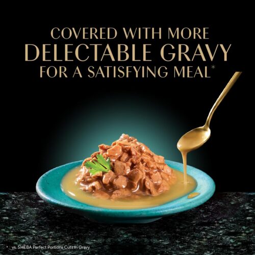 Sheba Perfect Portions Wet Cat Food Cuts in Gravy Variety Pack, Roasted Chicken Entree, With Sustainable Salmon, and Tender Turkey Entree, 2.6 oz. Twin-Pack Trays (24 Count, 48 Servings) - Image 137