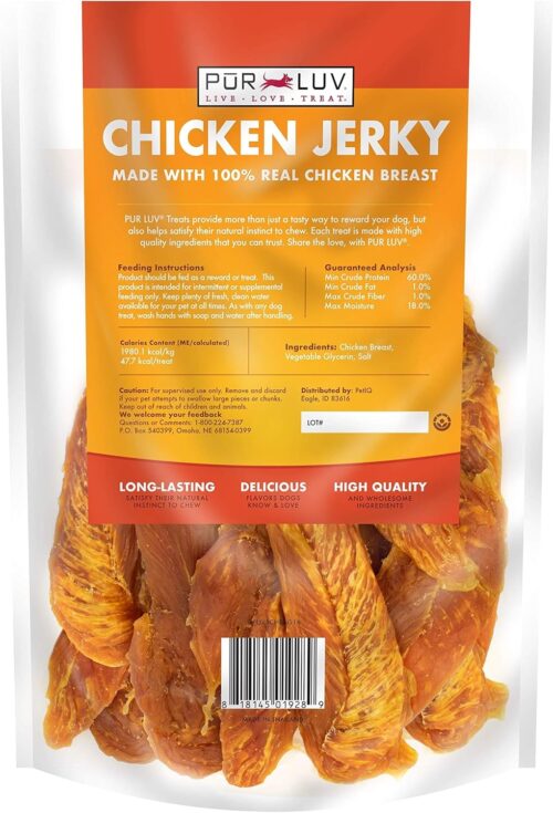 Dog Treats, Chicken Jerky for Dogs, Made with 100% Real Chicken Breast, 16 Ounces, Healthy, Easily Digestible, Long-Lasting, High Protein Dog Treat, Satisfies Dog's Urge to Chew (Pack of 1) - Image 2