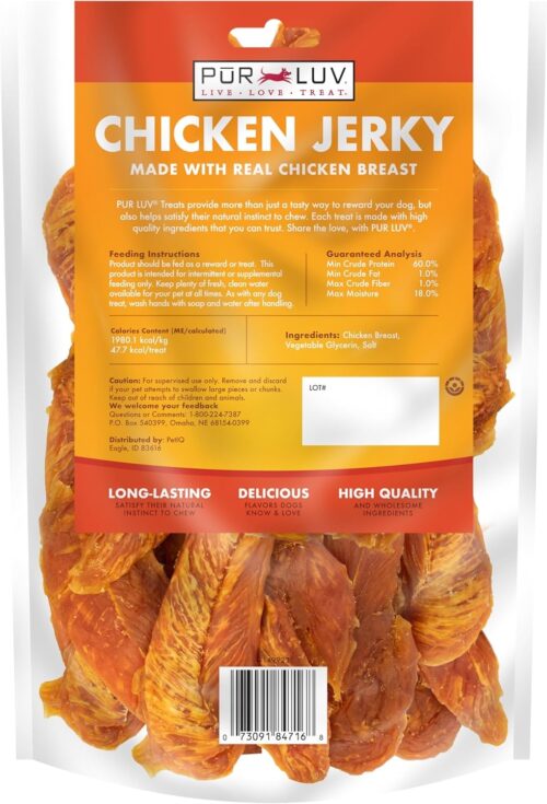 Dog Treats, Chicken Jerky for Dogs, Made with 100% Real Chicken Breast, 16 Ounces, Healthy, Easily Digestible, Long-Lasting, High Protein Dog Treat, Satisfies Dog's Urge to Chew (Pack of 1) - Image 33