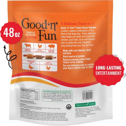 Good'N'Fun Triple Flavored Rawhide Kabobs for Dogs, 1.5 Pound (Pack of 1) - Image 19