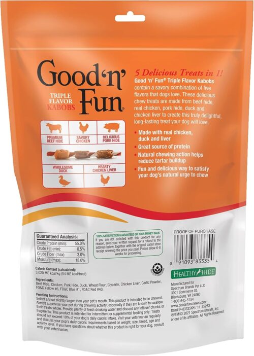 Good'N'Fun Triple Flavored Rawhide Kabobs for Dogs, 1.5 Pound (Pack of 1) - Image 22