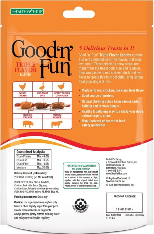 Good'N'Fun Triple Flavored Rawhide Kabobs for Dogs, 1.5 Pound (Pack of 1) - Image 41