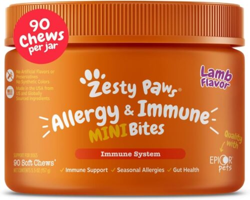 Zesty Paws Dog Allergy Relief- Dog Itching Skin Relief- Dog Probiotics for Itchy Skin and Itchy Ears- Dog Allergy Paw Relief- Dog Allergy Chews- Dog Itch Relief - Dog Skin Allergy Relief - Lamb - 90ct - Image 22