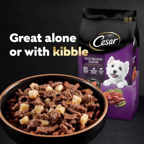 CESAR Adult Wet Dog Food Classic Loaf in Sauce Grilled Chicken, Filet Mignon, Porterhouse Steak, Beef, Chicken & Liver and Turkey Variety Pack, 3.5 oz. Easy Peel Trays, Pack of 36 - Image 19
