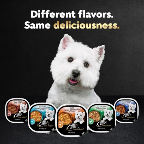 CESAR Adult Wet Dog Food Classic Loaf in Sauce Grilled Chicken, Filet Mignon, Porterhouse Steak, Beef, Chicken & Liver and Turkey Variety Pack, 3.5 oz. Easy Peel Trays, Pack of 36 - Image 20