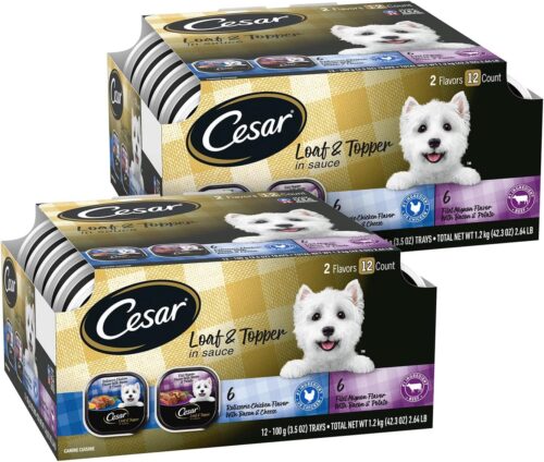 CESAR Adult Wet Dog Food Classic Loaf in Sauce Grilled Chicken, Filet Mignon, Porterhouse Steak, Beef, Chicken & Liver and Turkey Variety Pack, 3.5 oz. Easy Peel Trays, Pack of 36 - Image 39