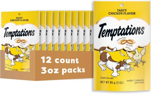 TEMPTATIONS Classic Crunchy and Soft Cat Treats Tasty Chicken Flavor, 16 Ounce (Pack of 1) - Image 51