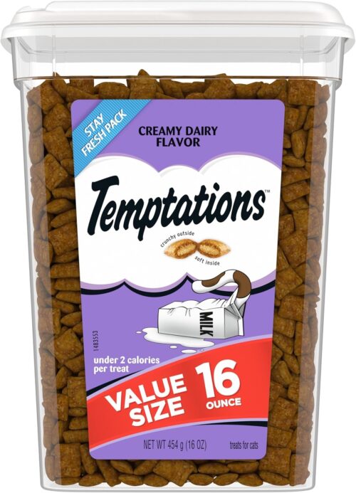 TEMPTATIONS Classic Crunchy and Soft Cat Treats Tasty Chicken Flavor, 16 Ounce (Pack of 1) - Image 55