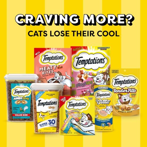 TEMPTATIONS Classic Crunchy and Soft Cat Treats Tasty Chicken Flavor, 16 Ounce (Pack of 1) - Image 76