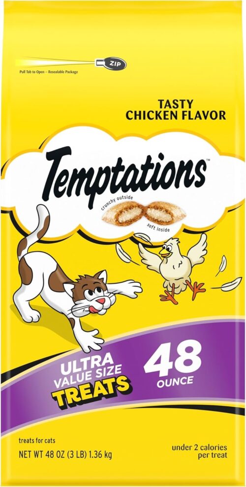 TEMPTATIONS Classic Crunchy and Soft Cat Treats Tasty Chicken Flavor, 16 Ounce (Pack of 1) - Image 77