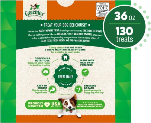 Greenies Original Teenie Natural Dental Care Dog Treats, 36 oz. Pack (130 Treats) - Image 49