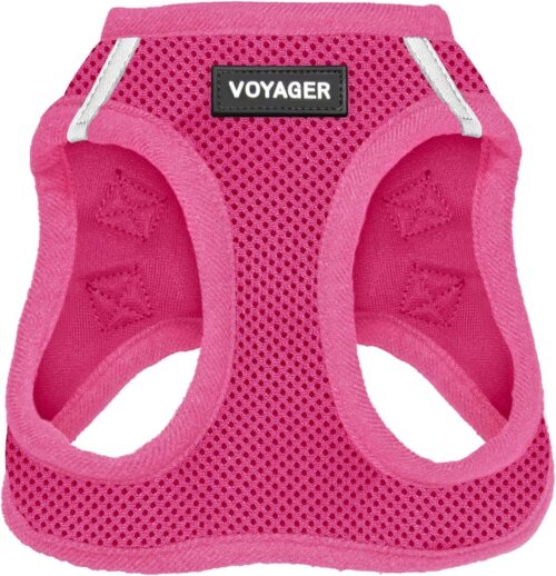 Best Pet Supplies Voyager Step-in Air Dog Harness - All Weather Mesh, Reflective, No Pull Harness for Small, Medium Dogs, Cats - Secure with Hook & Loop Fastener, Buckle, Double D-Rings - Fuchsia, S