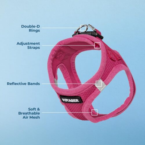 Best Pet Supplies Voyager Step-in Air Dog Harness - All Weather Mesh, Reflective, No Pull Harness for Small, Medium Dogs, Cats - Secure with Hook & Loop Fastener, Buckle, Double D-Rings - Fuchsia, S - Image 52