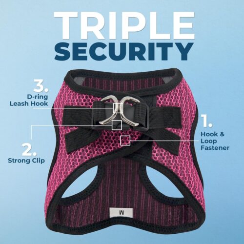 Best Pet Supplies Voyager Step-in Air Dog Harness - All Weather Mesh, Reflective, No Pull Harness for Small, Medium Dogs, Cats - Secure with Hook & Loop Fastener, Buckle, Double D-Rings - Fuchsia, S - Image 130