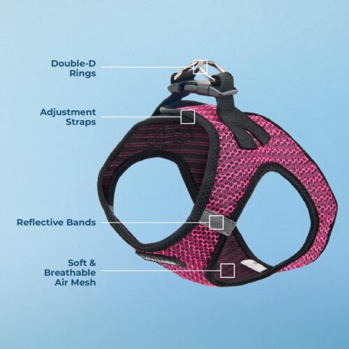 Best Pet Supplies Voyager Step-in Air Dog Harness - All Weather Mesh, Reflective, No Pull Harness for Small, Medium Dogs, Cats - Secure with Hook & Loop Fastener, Buckle, Double D-Rings - Fuchsia, S - Image 132