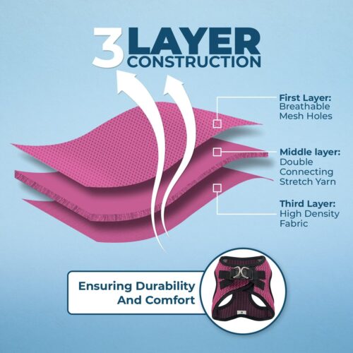 Best Pet Supplies Voyager Step-in Air Dog Harness - All Weather Mesh, Reflective, No Pull Harness for Small, Medium Dogs, Cats - Secure with Hook & Loop Fastener, Buckle, Double D-Rings - Fuchsia, S - Image 133